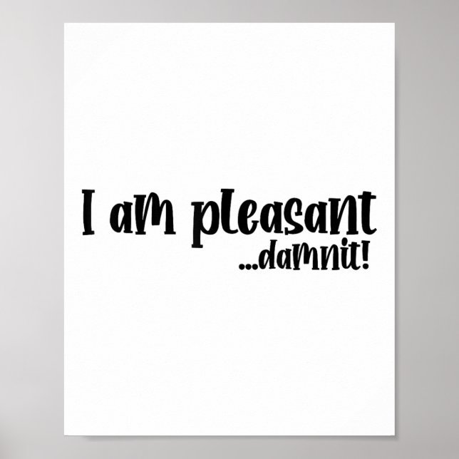 Im Pleasant… Dammit Funny Sarcasm _2  Poster (Front)
