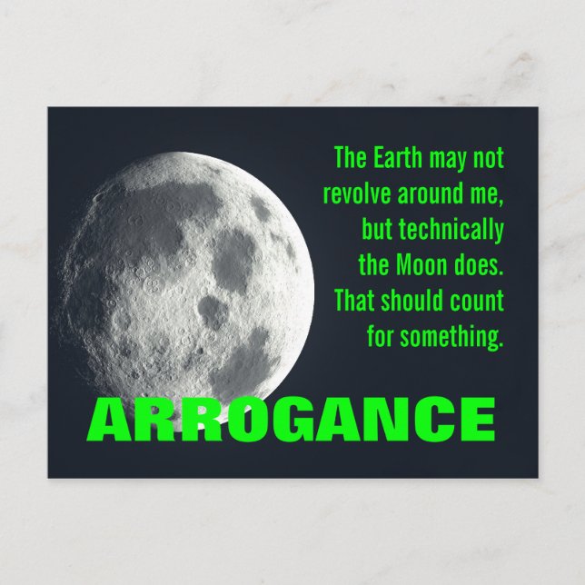 I'm practically the center of the universe postcard (Front)