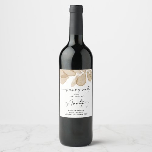 Im Pregnant New Baby Pregnancy Announcement Aunty Wine Label