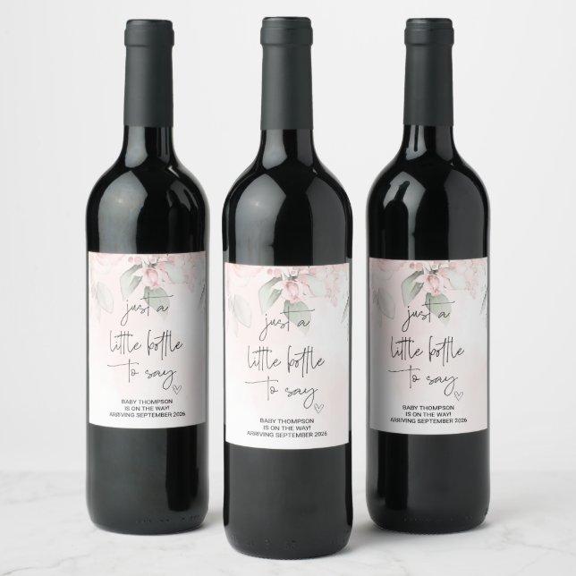 I'm Pregnant New Baby Pregnancy Announcement Mom W Wine Label (Bottles)