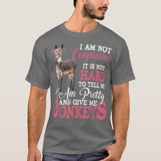 I'm Pretty And Give Me Donkeys Funny Floral Donkey T-Shirt
