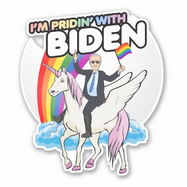 I'm Pridin' With Biden Sticker (Front)