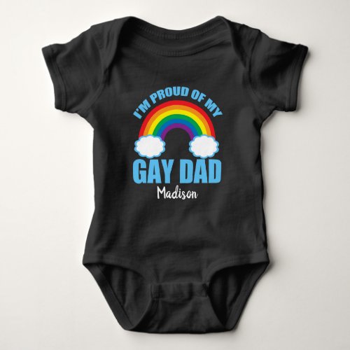 Im Proud of My Gad Dad LGBT Son Daughter Pride Baby Bodysuit