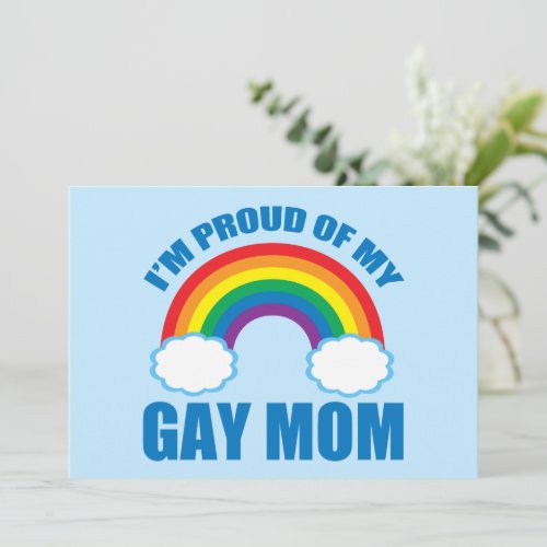 Im Proud of My Gay Mom Proud Son Daughter Rainbow Card