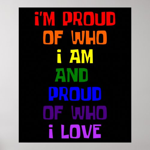 Im Proud of who i love Gay Pride Poster