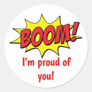 I'm Proud of You Colorful Teacher Encouragement Classic Round Sticker