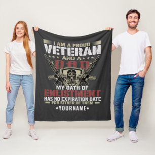 I'm Proud To Be A Veteran And A Dad Fleece Blanket