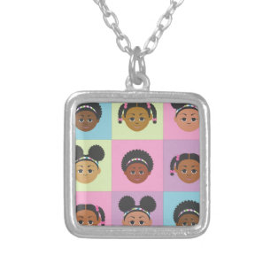 I'm Proud to Be Natural Me! Tile Gifts! Silver Plated Necklace