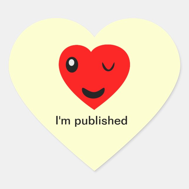 I'm published heart sticker (Front)