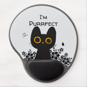 I'm Purrfect Cute Black Cat Gel Mousepad
