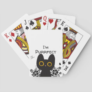 I'm Purrfect Cute Black Cat Poker Cards
