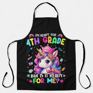 Im Ready for 4th Grade Unicorn First Day of School Apron