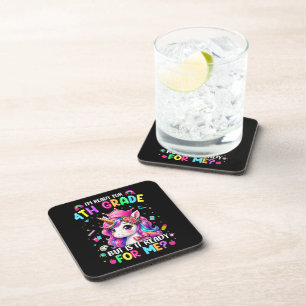 Im Ready for 4th Grade Unicorn First Day of School Beverage Coaster