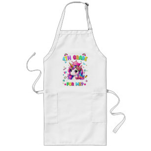 Im Ready for 4th Grade Unicorn First Day of School Long Apron