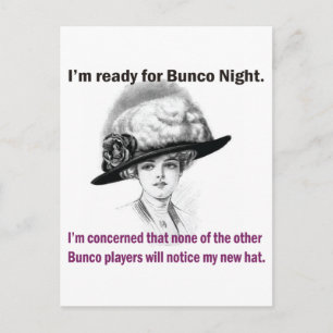 i'm ready for Bunco night. Postcard