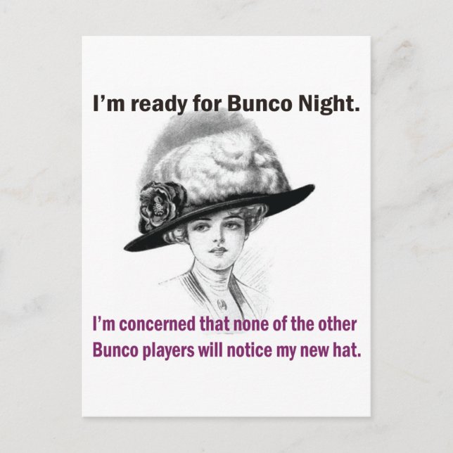 i'm ready for Bunco night. Postcard (Front)