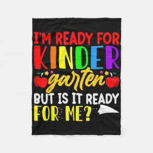 I'm Ready For First Day Of School Kindergarten Boy Fleece Blanket