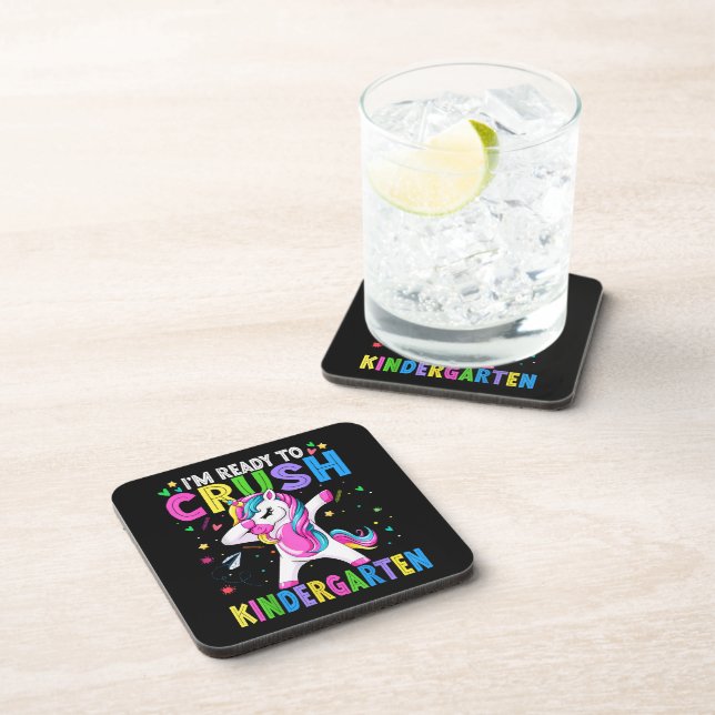 I'm Ready For Kindergarten Back To School Beverage Coaster (Right Side)