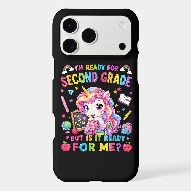 Im Ready for Second Grade Unicorn First Day iPhone Case (Back)