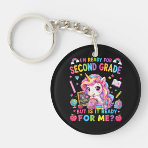 Im Ready for Second Grade Unicorn First Day Keychain