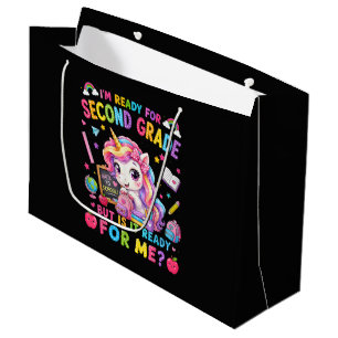 Im Ready for Second Grade Unicorn First Day Large Gift Bag