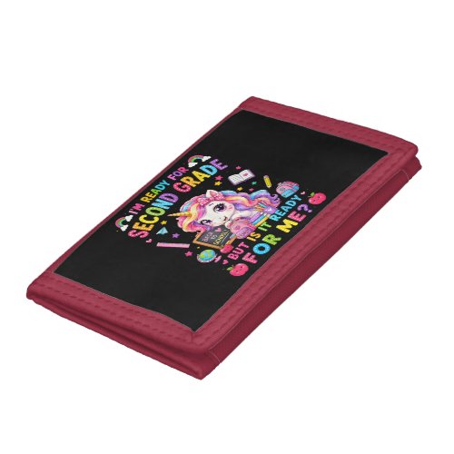 Im Ready for Second Grade Unicorn First Day Trifold Wallet