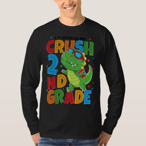Im Ready To 2nd Grade Boys Kids Dinosaur Back To  T_Shirt