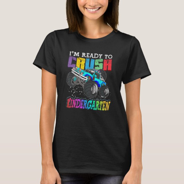 I'm Ready To Crush 1st Grade Rex Dinosaur Back To  T-Shirt (Front)