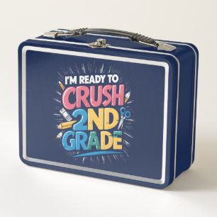 I'm Ready to Crush 2nd Grade Back to School Metal Lunch Box
