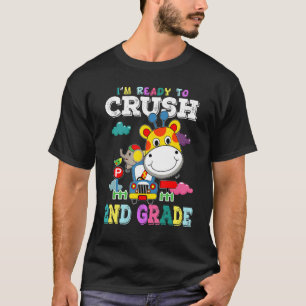 I'm Ready To Crush 2nd Grade Cute Giraffe Back To T-Shirt