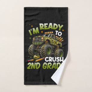 I'm Ready to Crush 2nd Grade Monster Truck Hand Towel