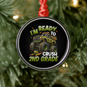 I'm Ready to Crush 2nd Grade Monster Truck Metal Ornament