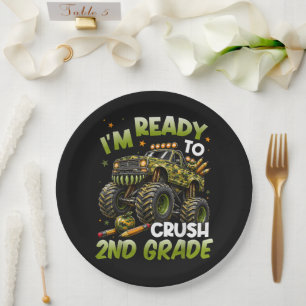 I'm Ready to Crush 2nd Grade Monster Truck Paper Plates