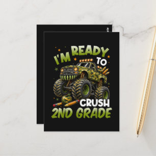 I'm Ready to Crush 2nd Grade Monster Truck Postcard