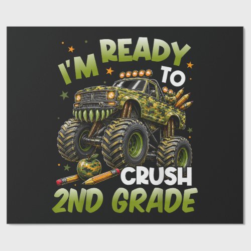 I'm Ready to Crush 2nd Grade Monster Truck Wrapping Paper