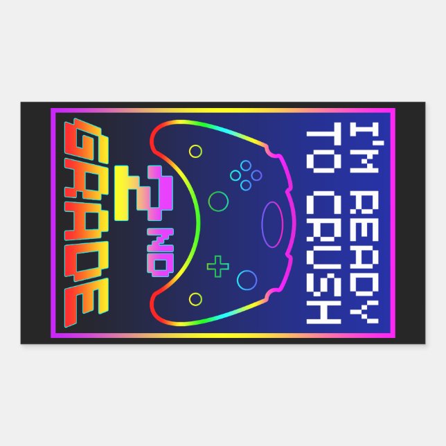 I'M READY TO CRUSH 2nd GRADE Rectangular Sticker (Front)