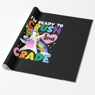 I'm Ready To Crush 2nd Grade Unicorn Heart 1st Day Wrapping Paper