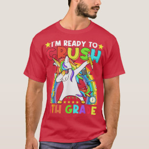 I'm Ready To Crush 4th Grade Dabbing Unicorn Back T-Shirt
