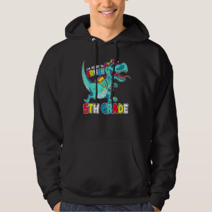 Im Ready To Crush 5th Grade Comic Style T-Rex Dino Hoodie