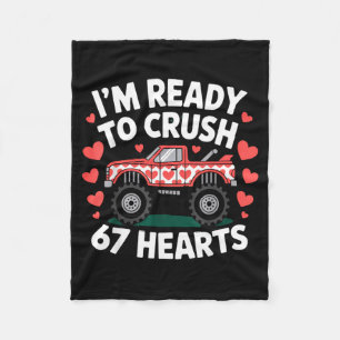 I'm Ready To Crush 67 Hearts Truck Valentines Day Fleece Blanket