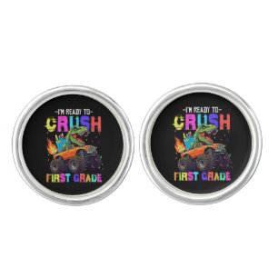 I'm Ready To Crush First Grade Dinosaur Truck Cufflinks