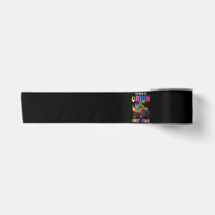 I'm Ready To Crush First Grade Dinosaur Truck Satin Ribbon