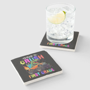 I'm Ready To Crush First Grade Dinosaur Truck Stone Coaster