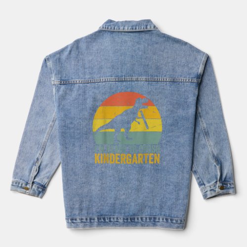 Im Ready To Crush Kindergarten Dinosaur  Denim Jacket