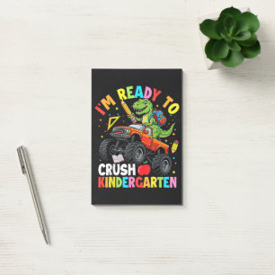 I'm Ready to Crush Kindergarten First Day dinosaur Post-it Notes