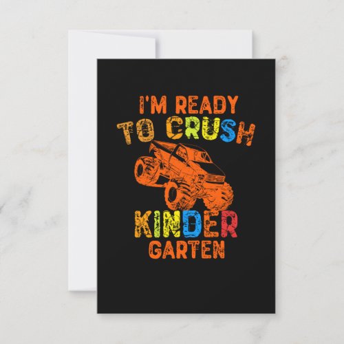 Im Ready To Crush Kindergarten Thank You Card