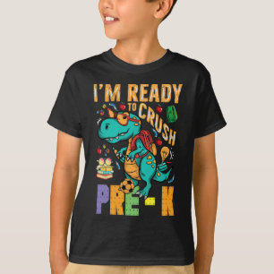 I'm Ready To Crush Pre-K Monster Truck Dino Back t T-Shirt