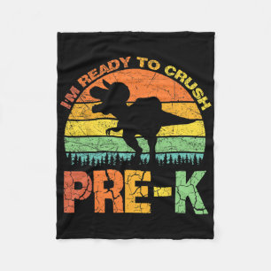 I'm Ready To Crush Pre K T Rex Dinosaur Byck To Sc Fleece Blanket