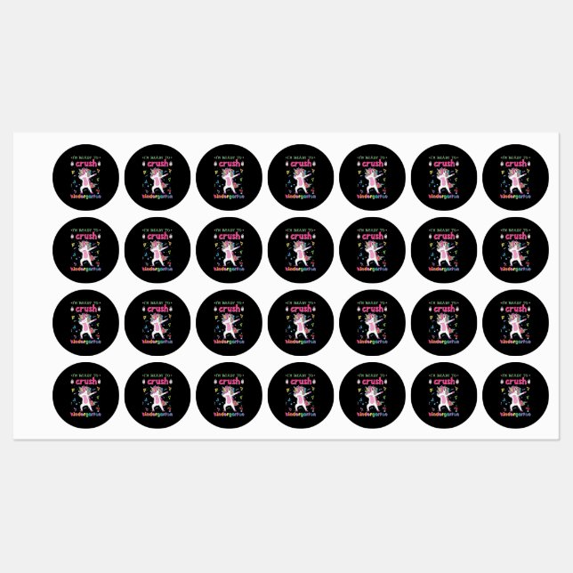 I'm Ready To Crush The Kindergarten Labels (Sheet)