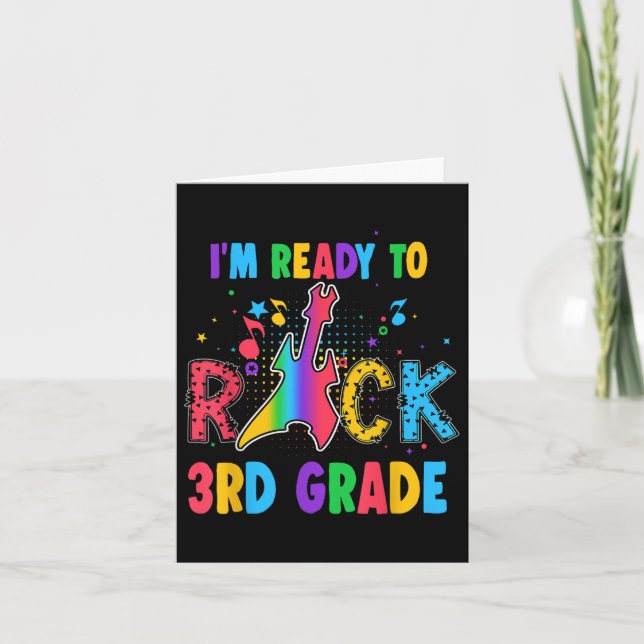 Im Ready To Rock 3rd Grade Guitar Back To School  Card (Front)